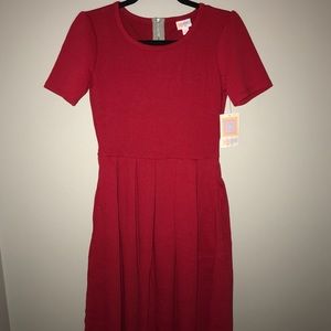 NWT LuLaRoe Red Amelia Dress with Pockets! Small